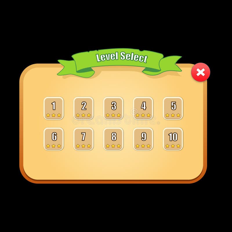 Game Levels Ui Vector Elements Stock Vector Illustration of levels