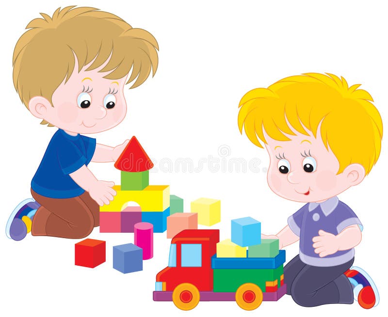 A boy playing toys Royalty Free Vector Image - VectorStock