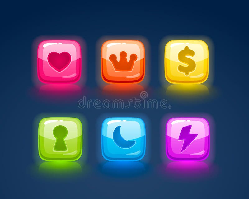 Game match icon. Square set in different colors. stock illustration Game match icon. Square set in different colors. stock illustration