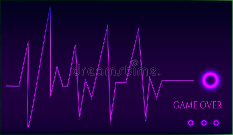 Game over - ekg graph vector illustration