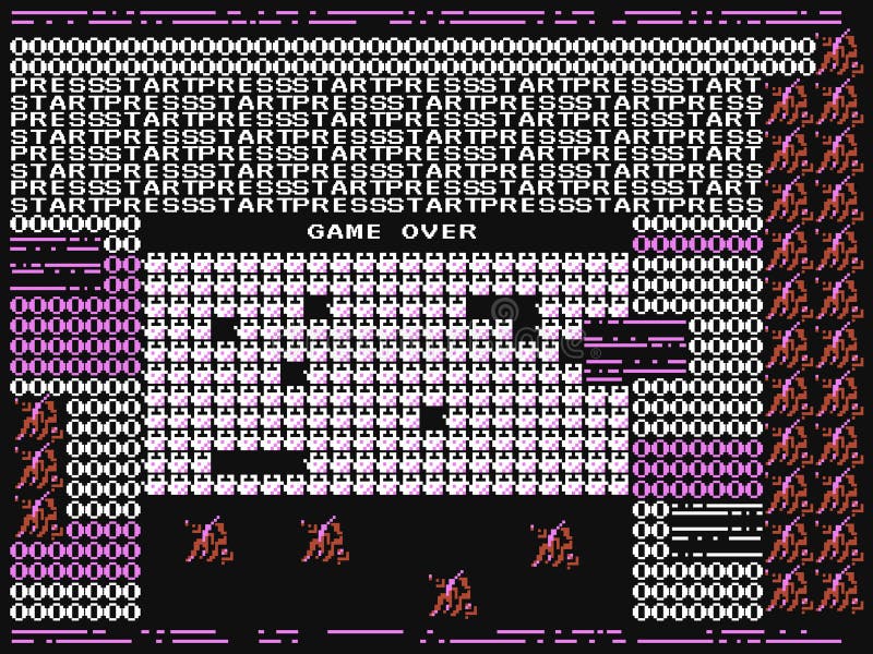 Game over glitch. Retro video game error. Computer crash. Trendy design. Old failure concept. Vector illustration royalty free illustration Game over glitch. Retro video game error. Computer crash. Trendy design. Old failure concept. Vector illustration royalty free illustration