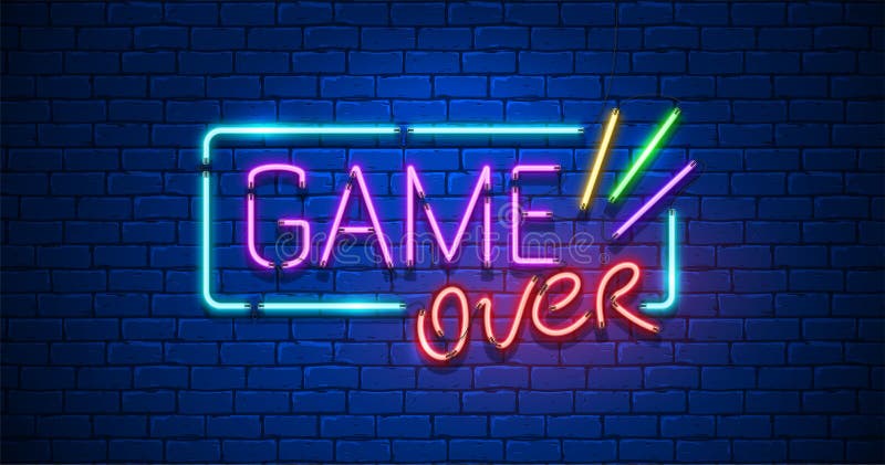 Hard games neon sign game logo Royalty Free Vector Image