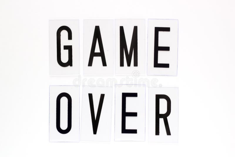 Game Over Text on White Background. Stock Image - Image of bright, games:  113583957