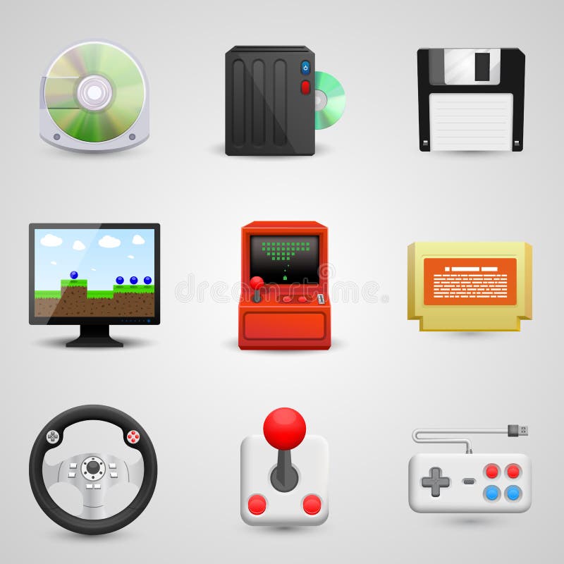 Game Cartridge Set Icons Stock Illustrations 155 Game Cartridge Set