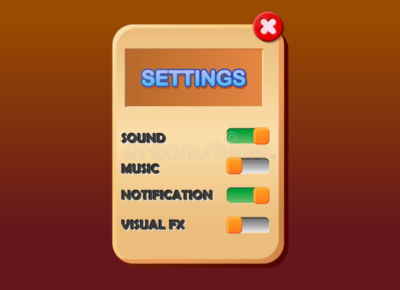 Game Settings Ui Vector Elements Design Stock Vector - Illustration of  paused, loading: 184817687