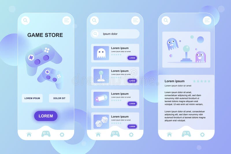 Game store UI kit on Yellow Images Creative Store