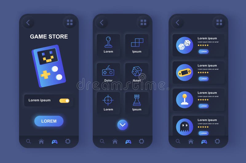 Game Store UI Kit on Yellow Images Creative Store