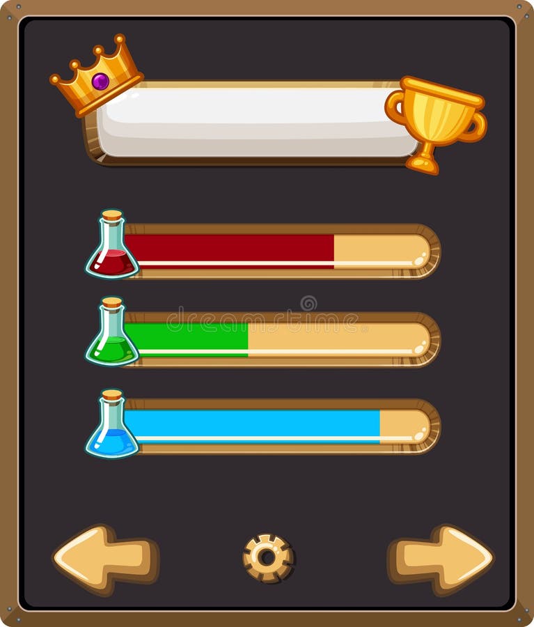 Game template with portion bars and arrows stock illustration