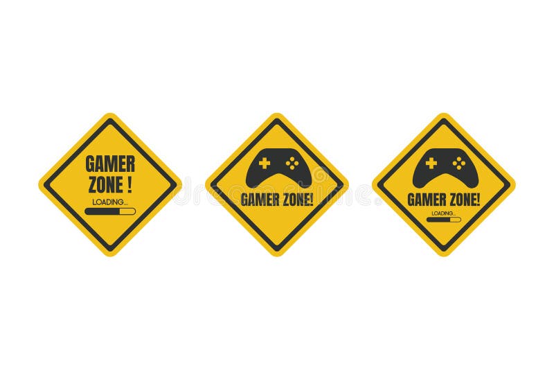 Gamer zone sign vector illustration with game controller icon and