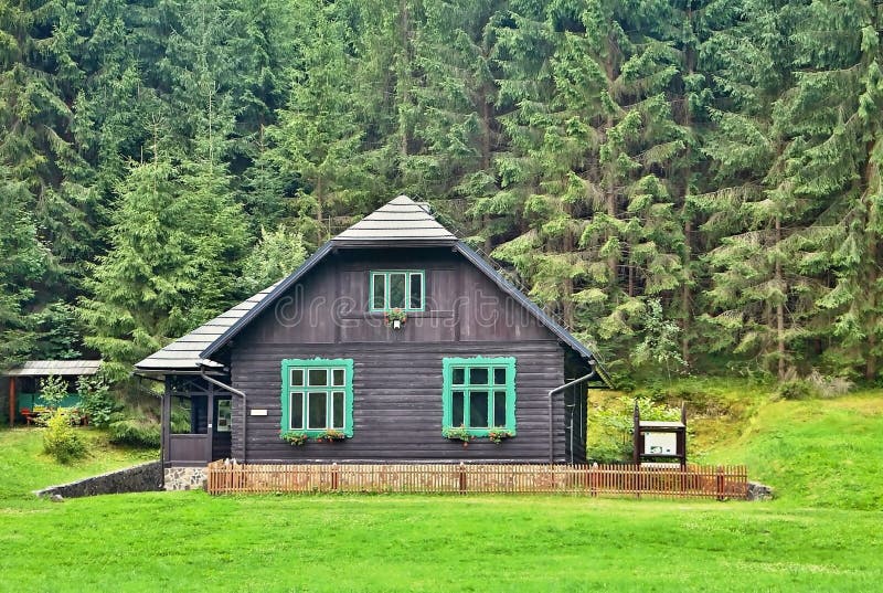 Gamekeepers house in a forest open-air museum in Vydrovo.