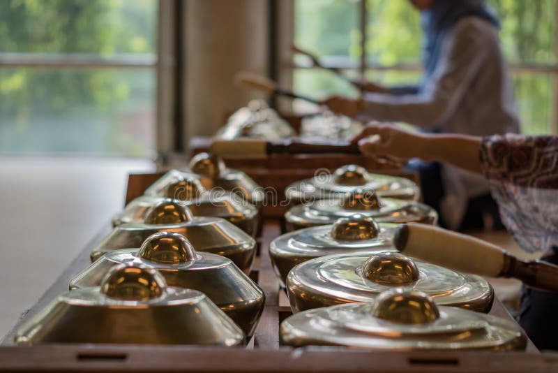 Gamelan, traditional music instruments in Indonesia royalty free stock image