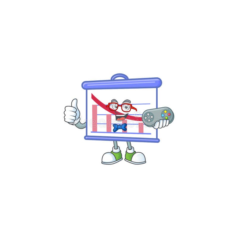 Gamer down graphic board for decrease report vector illustration. Decrease arrow icon vectors