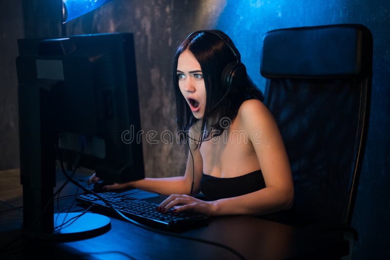 Gamer Playing a First Person Shooter on High End Pc. Stock Image - Image of  game, gamer: 46182083