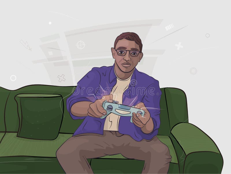 Buy vector boy sitting playing video game royalty-free illustration