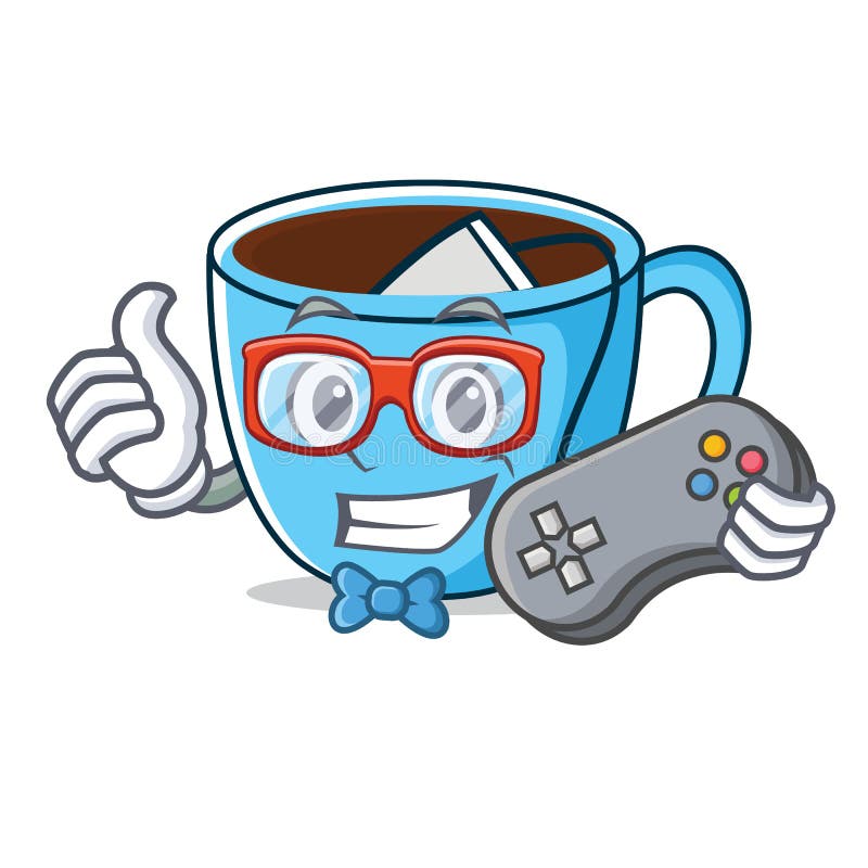 Gamer Tea Cup Mascot Cartoon Stock Vector Illustration of liquor, mascot 109303126