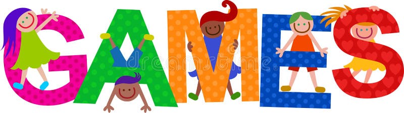 Typography Fun Games And Prizes Stock Illustration - Illustration of