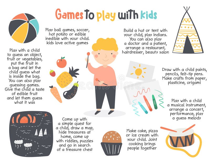 To with Kids Infographic. Leisure Ideas for Children. Stock Vector of childhood, hobby: 160371680