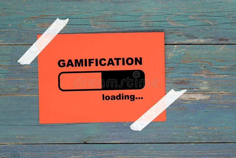 Gamification loading on paper. gamification loading word on paper