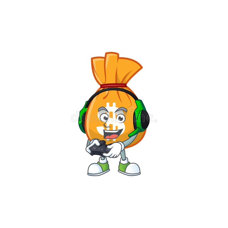 Gaming Bag of Money in the Character Stock Vector Illustration of