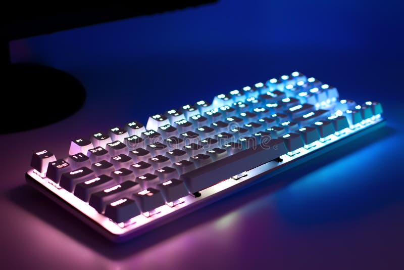 Gaming Keyboard with RGB Light. White Mechanical Keyboard with ...