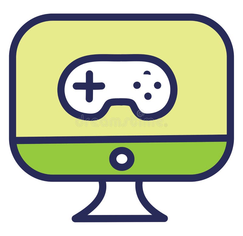 Gaming monitor, icon stock vector. Illustration of video 258928895