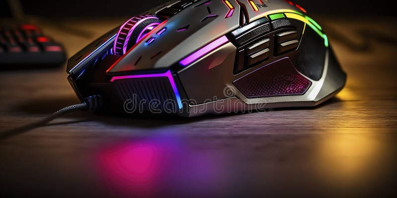 Gaming Mouse with Rgb Led Light Stock Illustration Illustration of