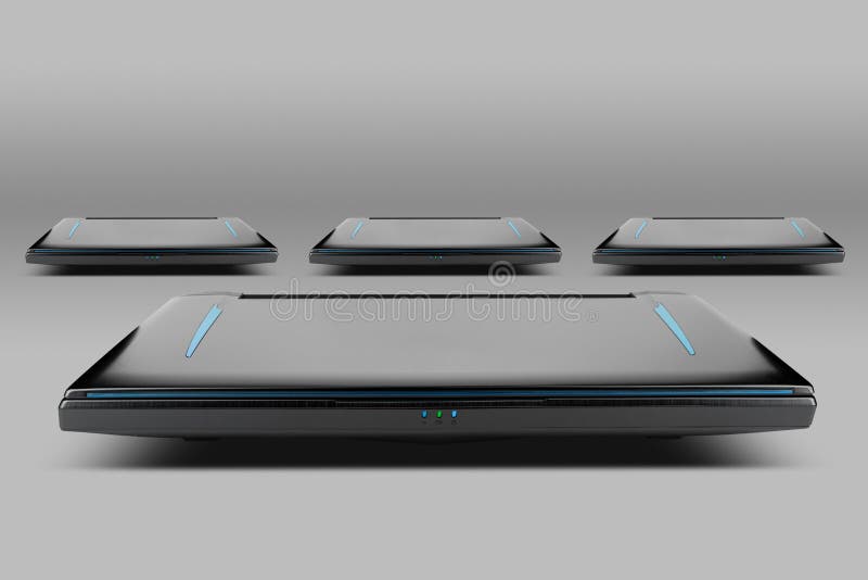Gaming Notebook Auf Grauem Hintergrund Stockbild Bild Von Gaming Grauem