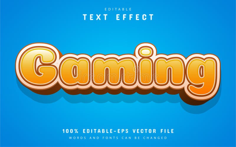 Gaming text, cartoon orange text effect royalty free illustration