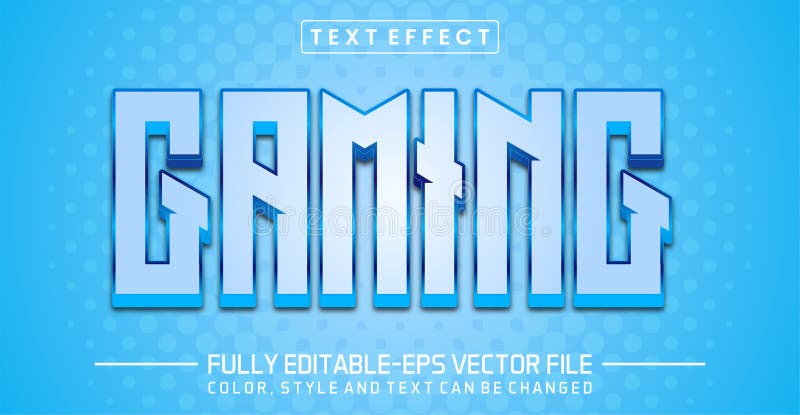 Gaming text editable style effect vector illustration