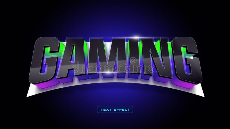 Gaming text effect editable template royalty free illustration