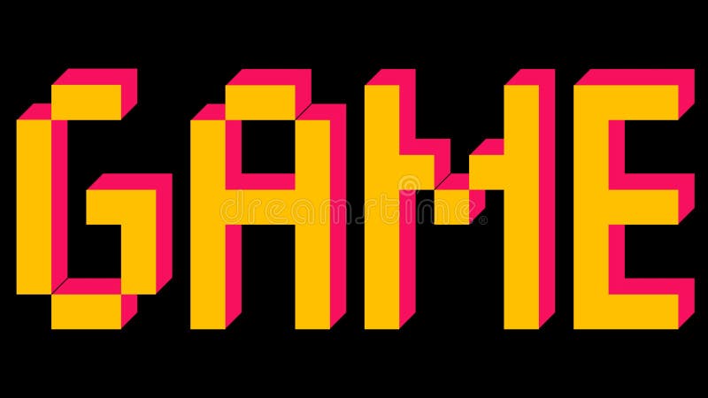 Gaming text typography stock illustration