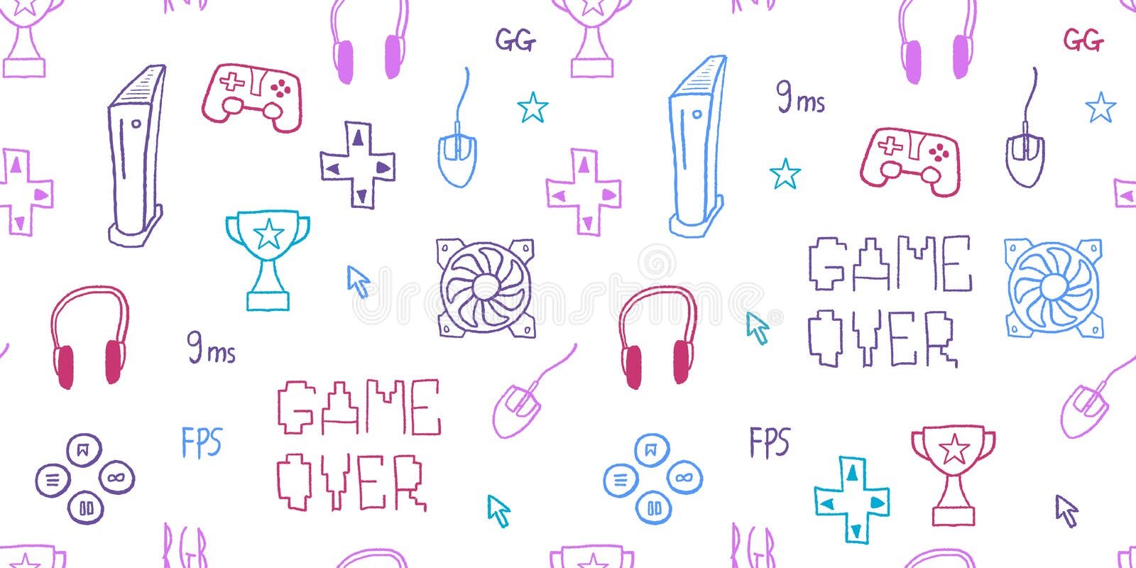 gaming doodle illustration. Doodle design concept Stock Vector Image & Art  - Alamy