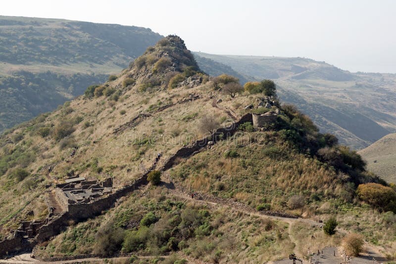 The mountain of the ancient city of Gamla on the Golan Heights. The mountain of the ancient city of Gamla on the Golan Heights