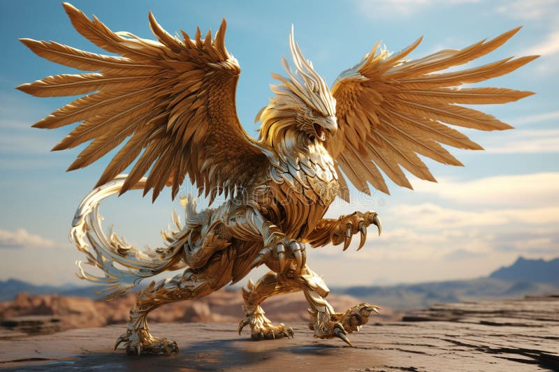 Gamla skildringar av härjat och mytiskt griffin royaltyfri illustrationer