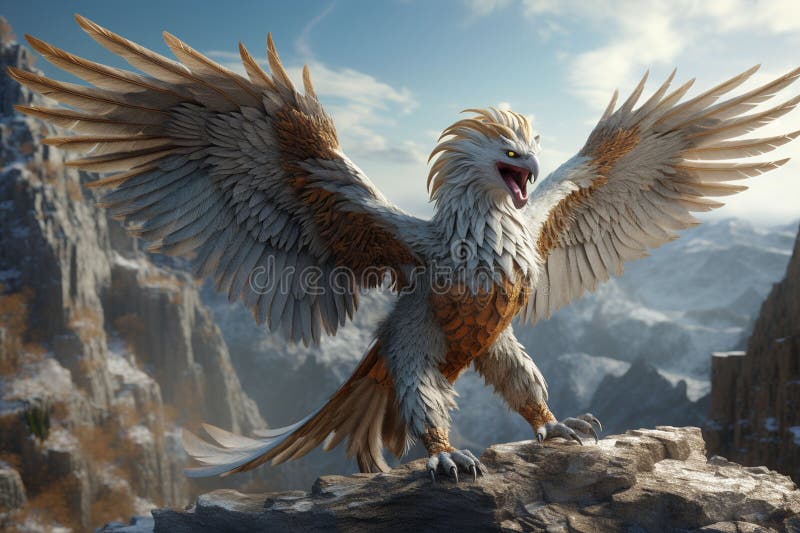 Gamla skildringar av härjat och mytiskt griffin vektor illustrationer
