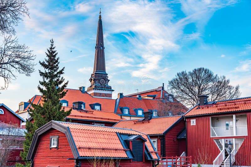 Gamla stan quarter and cathedral in Vasteras, Sweden