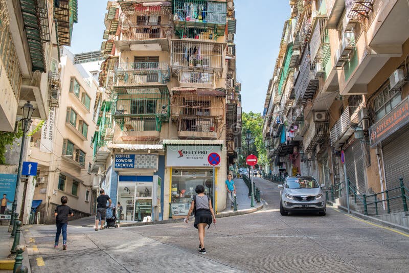 Gammal byggnad i historisk mitt av Macao arkivfoton Gammal byggnad i historisk mitt av Macao arkivfoton
