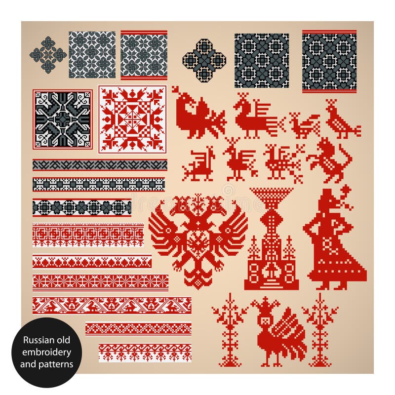 gammal modellryss för broderi stock illustrationer gammal modellryss för broderi stock illustrationer