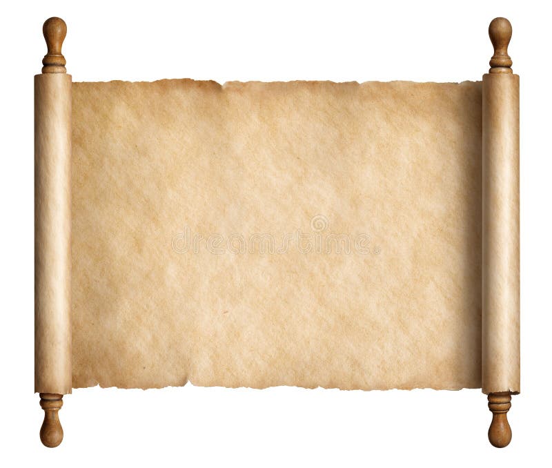 Gammal pappers- snirkel eller forntida pergament som isoleras på den vita illustrationen 3d