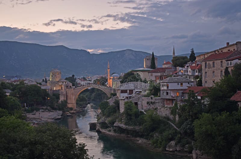 Gammal stad av Mostar, Bosnien och Hercegovina, royaltyfria bilder Gammal stad av Mostar, Bosnien och Hercegovina, royaltyfria bilder