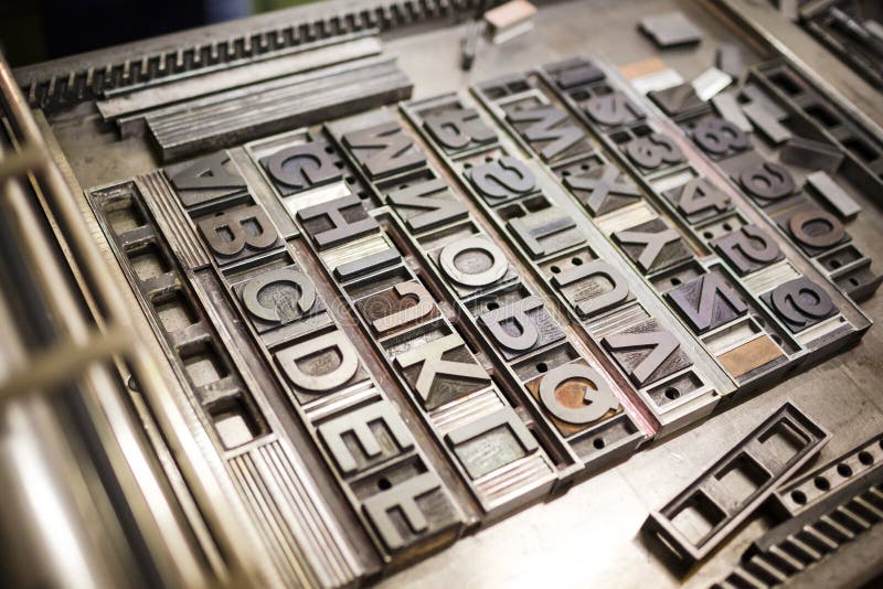 Gammal typografiprintingmaskin
