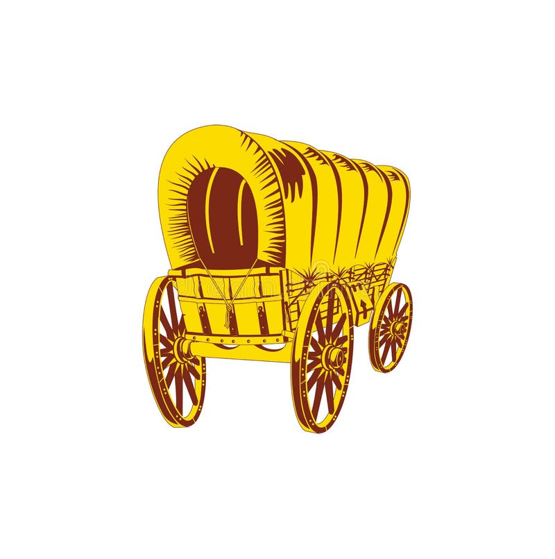 gammal vagn Plan stil också vektor för coreldrawillustration royaltyfri illustrationer gammal vagn Plan stil också vektor för coreldrawillustration royaltyfri illustrationer