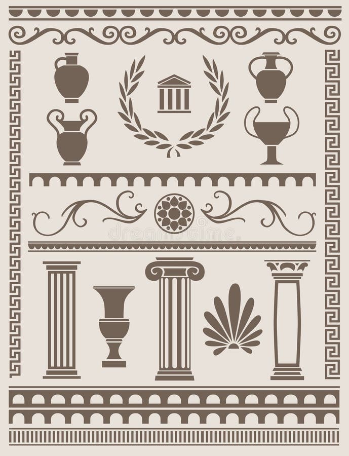 Gammalgrekiska och Roman Design Elements