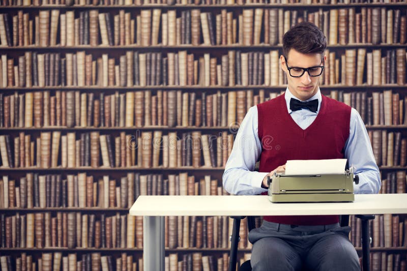 Gammaldags författare arkivbild
