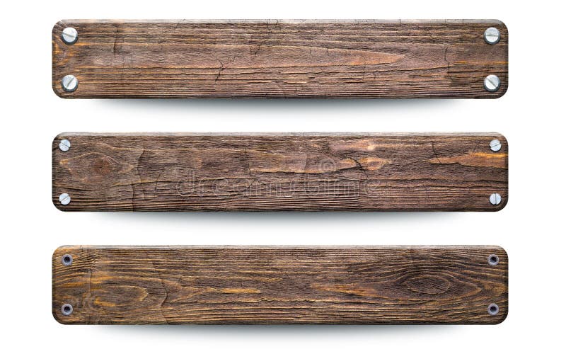 Gammalt grovt wood plankatecken Isolerat på vit med den snabba banan royaltyfri illustrationer Gammalt grovt wood plankatecken Isolerat på vit med den snabba banan royaltyfri illustrationer