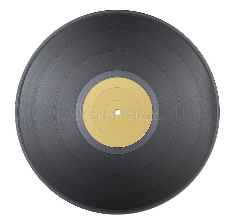 Gammalt klassiskt vinylrekord med den gula etiketten som isoleras på vit bakgrund arkivfoto Gammalt klassiskt vinylrekord med den gula etiketten som isoleras på vit bakgrund arkivfoto