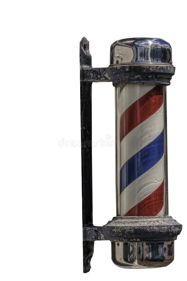 Retro barber pole on transparent PNG background. Retro barber pole on transparent PNG background