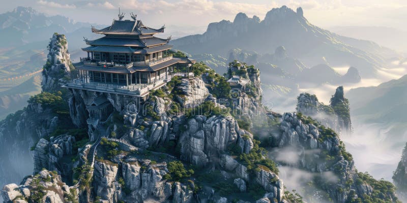 Gammalt tempel på bertaintop. arkivfoto