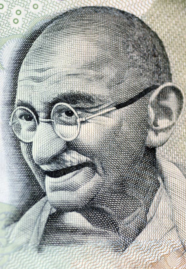 Close up photo of Mahatma Gandhi father of Indian nation