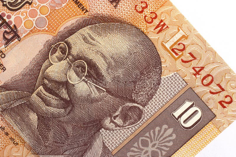 Gandhi on a IRs10 banknote